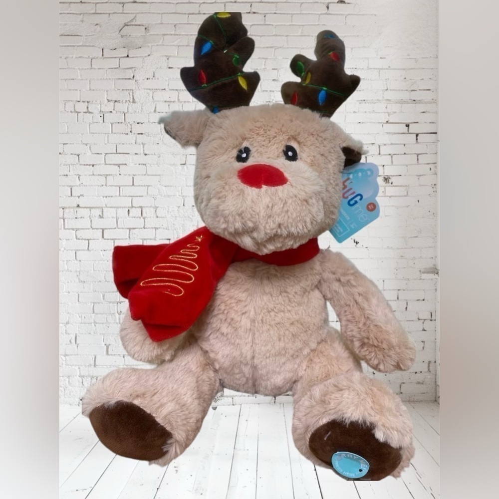 Hug Me Animated Christmas Moose Sings & Ears Move Brown Sings Jingle Bell Rock